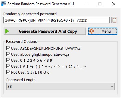 Sordum Random Password Generator 